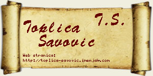 Toplica Savović vizit kartica